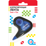 Корректирующая лента deVENTE 5мм. х 12м, прозрачн с черным, в блистере (4062521)