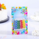 Набор свечей для торта, 12шт + подставки, 6х0,5 см (852020)