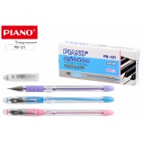 Ручка шариковая PIANO 0,5мм. прозрачный корпус, резин.держатель, синяя (PB-121-12)