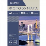 Фотобумага ALINGAR глянцевая А4, 180 г/м2, 50л., односторонняя (AL11090)