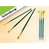 Набор кистей SCHREIBER нейлон., 3шт. №2,4,6, плоских/круглых (S 1719)