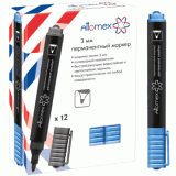 Маркер перманентный ATTOMEX, 3 мм, пулевидный, синий (5043500)