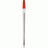 Ручка шариковая ATTOMEX, 0,7 мм, пластик, прозрачный корпус, красный, (5073322)