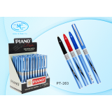 Набор ручек шариковых PIANO, 0,7мм, корпус голубой металлик, масляная основа, ассорти, 50 шт(PT-263)