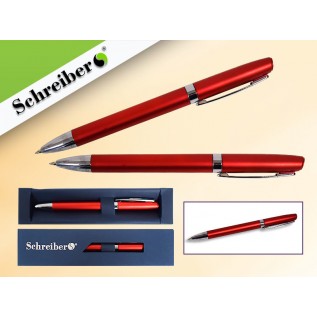 Ручка шариковая металлическая SCHREIBER, в футляре, зеленый  корпус, синяя (24/480) (S 3531)