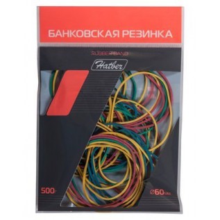 Резинка банковская ХАТБЕР, 500г, 6см, ассорти (2/0/0) (PR_50060) (040701)