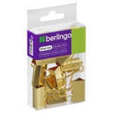 Зажимы для бумаг BERLINGO, 25мм, золотистые, (ЦЕНА ЗА 10 ШТ) (BC1025g) (372880)