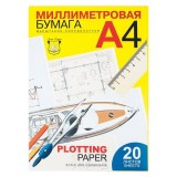 Бумага миллиметровая А4 ЛИЛИЯ ХОЛДИНГ, 20л., голубая (1/40) (ПМ/А4) (065881)