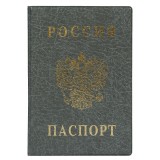 Обложка для паспорта с гербом, ПВХ, серая, ДПС (2203.В-106) 