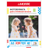 Фотобумага А6 deVENTE, матовая, односторонняя, 100л., 230г/м2 (2042509)