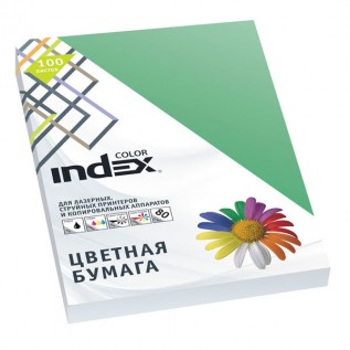 Бумага INDEX COLOR A4 100л/пач 80 гр, изумрудно-зеленый (IC68/100) (A29519)