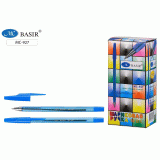 Ручка шариковая BASIR, 0,7 мм, пластик, полупрозрачный синий корпус, металл наконеч, синий, (МС-927)