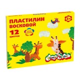 Пластилин восковый КАЛЯКА-МАЛЯКА, 12 цв., 180,00 г, стек, 3+ (16) (ПВКМ12) (110087)