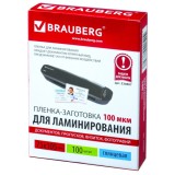 Пленка для ламинирования BRAUBERG, 75x105мм, 100 мкм, 100 шт. (530807)
