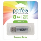 Флеш-драйв USB PERFEO Е01, 8Gb, silver economy series (30 012 227)(PF-E01S008ES)
