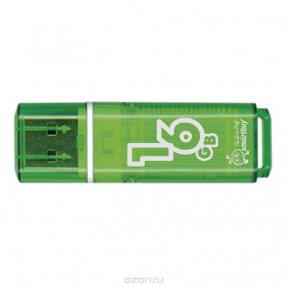 Флеш-драйв USB SMART BUY GLOSSY, 16Gb, series green