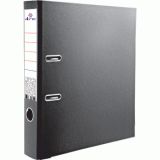 Регистратор ATTOMEX  А4, 50мм, вертикальный, с этикеткой, металл окант, черный (3093300)