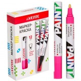 Маркер-краска deVENTE алюмин.корпус, кругл. с клипом, нитро-основа, пулевидный, розовый (5043340)