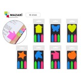 Закладки MAZARI, с клеевым краем, 1*20л + 3*20л, флуоресцентные (M-4544)