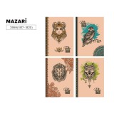 Блокнот MAZARI, 143х197мм, 120л., линейка, тв. обложка крафт, 4 диз. (3959 (1817-1820)
