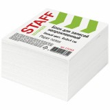 Блок белой бумаги для заметок STAFF, 80х80х40мм, белизна 90-92%,  куб, непроклеенный (126368)