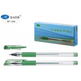 Ручка гелевая BASIR 0,5 мм. пластик, зеленая (МС-1266/зел.)
