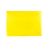 Папка-конверт на кнопке А4 ХАТБЕР, 180мкм, пластиковая, желтая (ЦЕНА ЗА 10 ШТ) (AKk4_00005) (040038)