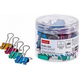 Зажимы для бумаг ХАТБЕР, металл, 19мм, в пласт. тубе, 40шт/уп. (ЦЕНА ЗА 1 ШТ.) (067772)