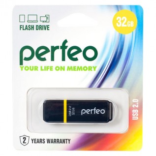 Флеш-драйв USB PERFEO C01, 32Gb, black