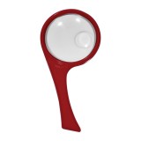 Лупа EAGLE, 75мм, 2х/4х-кратная с ручкой, красный пластик (72/288) (TY07/кр) (030565)