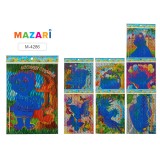 Набор для творчества MAZARI «ГРАВЮРА», 19 х 26 см, голограф цв.картина, палочка,ассорти (M-4286)