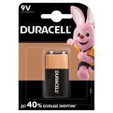 Элемент питания (батарейка) Duracell Basic MN1604 9V Крона, алкалиновая, 1BL (6LR61)