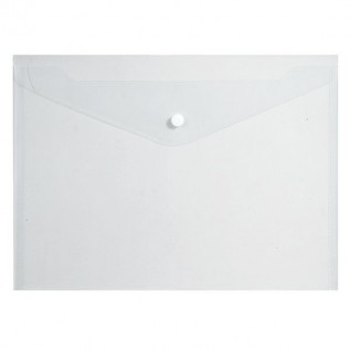 Папка-конверт на кнопке А4 inФОРМАТ, 180 мкм, пластиковая, прозрачная (10/100) (PK6518T) (037608)