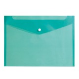 Папка-конверт на кнопке А4 inФОРМАТ, 150 мкм, пластиковая, зеленая (10/100) (PK8015G) (040557)
