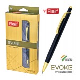 Ручка шариковая FLAIR EVOKE 0,7 мм. металл, стержень 98 мм, синяя, футляр (F-69204) 