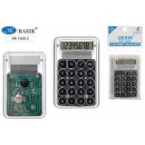 Калькулятор BASIR 8-разрядный, 85х55х8мм, питание от батарейки, прозр черный (KK-1020-2/черный/)