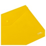 Папка-конверт на кнопке СТАММ, А4, 180мкм, прозрачная, желтая, (ММ-31021) (356713)