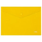 Папка-конверт на кнопке СТАММ, А4, 180мкм, прозрачная, желтая, (ММ-31021) (356713)
