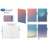 Блокнот-ежедневник BASIR 80л.21х14,5см, клетка, 2 рез для ручки, офсет, обл градиент ассор (МС-7010)