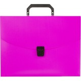 Папка-портфель пластиковая  А4 ATTACHE NEON (335х230х35мм), 1 отд, розовый (1547494)