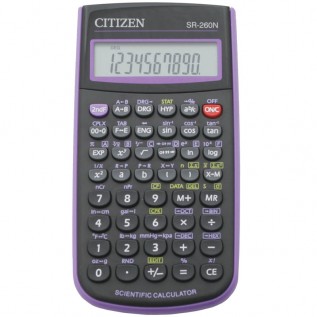 Калькулятор научный CITIZEN SR260NPU, 10+2 разрядный, пластик, 165 функций,154х80х14, пурпурный (SR2