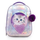 Рюкзак Hatber ERGONOMIC -GLAMOUR KITTEN - EVA, 37X29X17 СМ, светоотраж., 2 отделения на молнии (NRk_