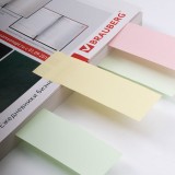 Закладки бумажные BRAUBERG, с липким слоем, 76х25 мм, 3 цвета х 100 листов, ассорти (124812)