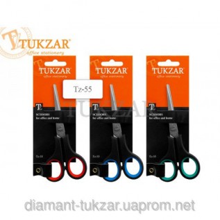 Ножницы офисные TUKZAR, 140мм, пластиковые, с резиновыми вставками (10/800) (TZ 55)