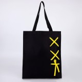 Сумка шопер, 35х1х40 см, с лентой, чёрный с желт (7626866)