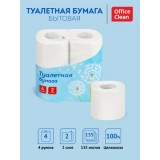 Туалетная бумага OfficeClean 2-слойная, 4шт., тиснение, белая (249814) (1/16)