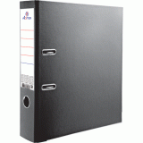 Регистратор ATTOMEX  А4, 75мм, вертикальный, с этикеткой, метал.окан-ка, черная (3093305)