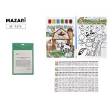 Набор для раскрашивания MAZARI 12 картинок, 6 диз. краски, 2 кисти, картон.уп (M-11478)