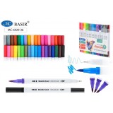 Набор маркеров-акварельные BASIR двусторонние-линер 0,4мм, 1-4мм, 36 цветов (МС-6929-36)