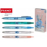 Ручка шариковая, автоматическая PIANO W, 0,5 мм, пластик, цветной корпус, синяя, (PT-022-12)